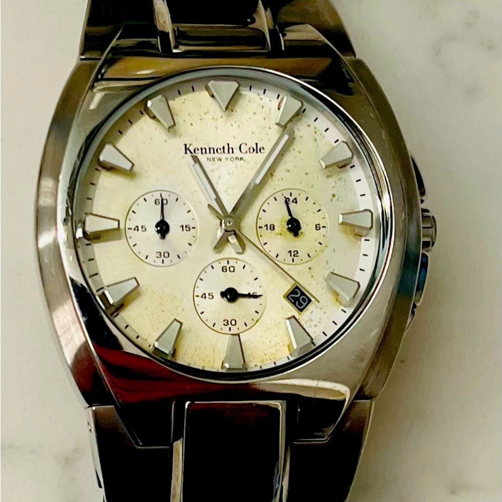 2 for $40!! Kenneth Cole Silver and Cream Chronograph Watch